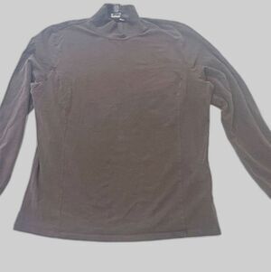 Eddie Bauer Women's Tall XXL Brown Turtleneck Long Sleeve Stretch Top
